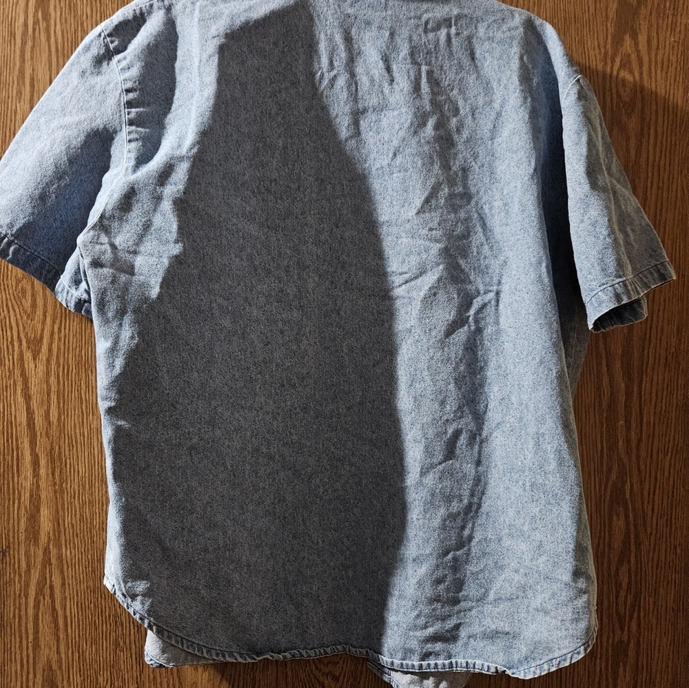 Teddi Patchwork Button Up Chambray Shirt - image 4